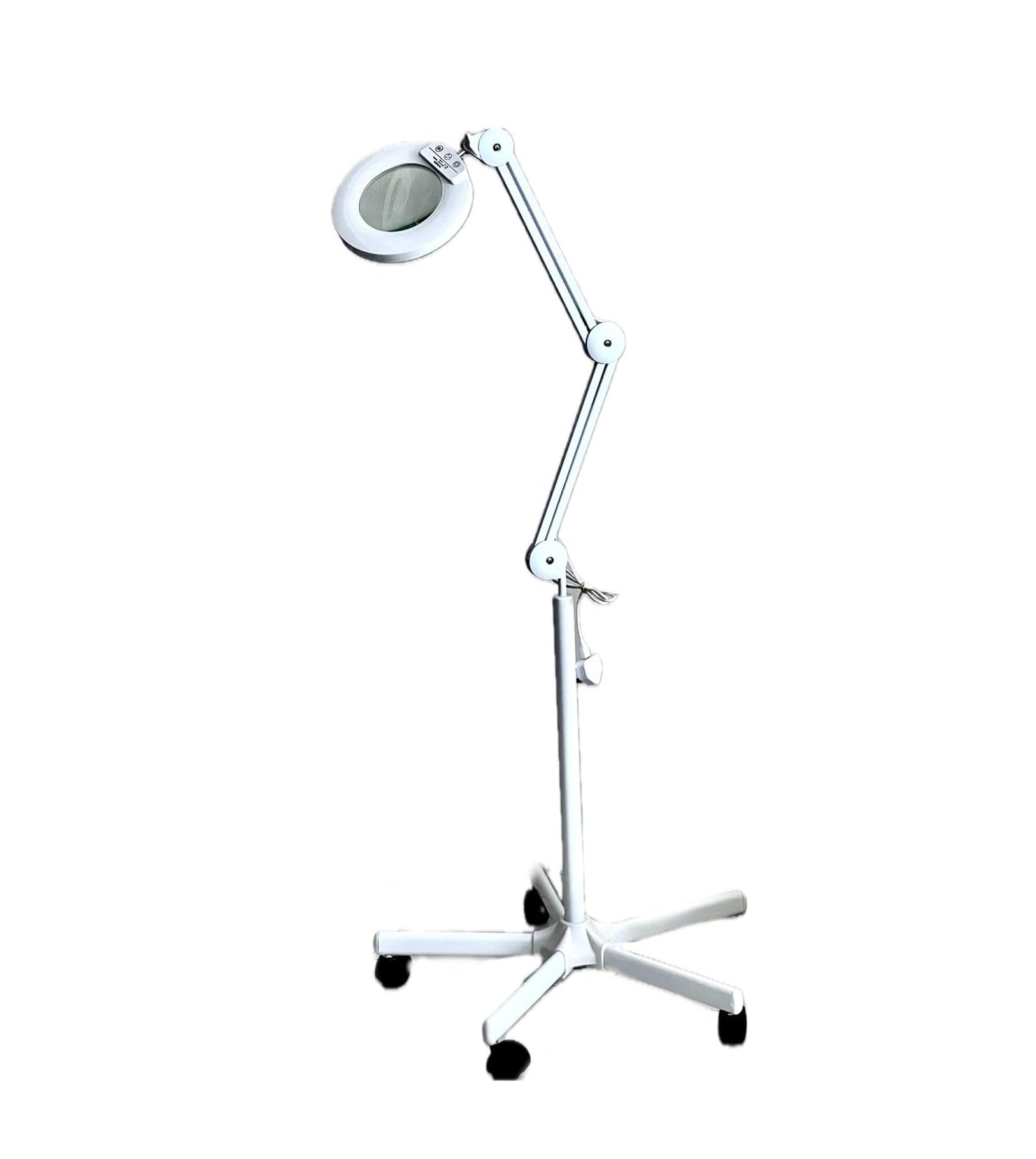 Magnifier Lamp with Adjustable Swivel Arm – Professional Facial Magnifying Lamp on Wheels