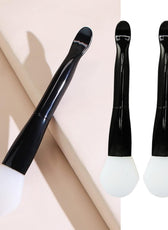 Dermora 2-in-1 Facial Mask Brush & Spoon – Soft Silicone Applicator (Black Handle)