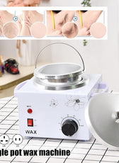 Single pot Wax Heater for Hair Removal 220V 200WR with removable lid and inner pot, suitable for different plug types including EU, UK, and US.