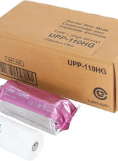 two rolls of printer paper next to a box of toilet paper