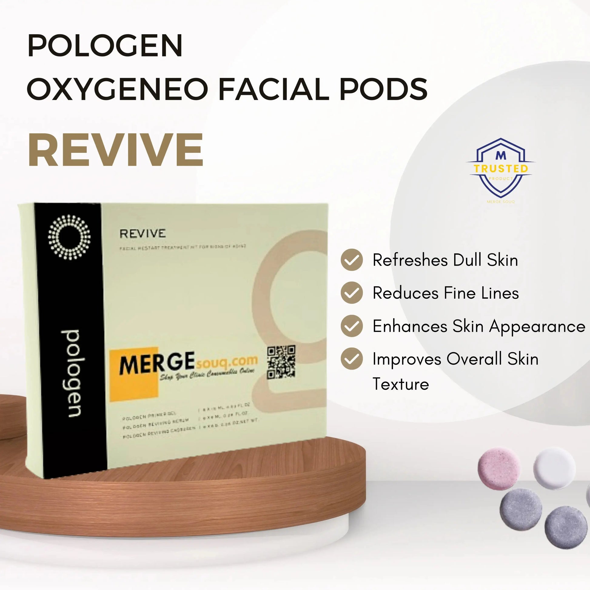 Pologen Geneo Revive| Refresh the skin| Facial Restart Treatment Kit for Signs of Aging| Oxygen Facial Machine Pods