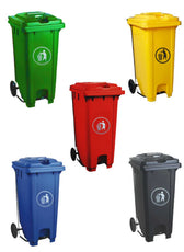 240L Garbage Bin with Wheels & Center Pedal