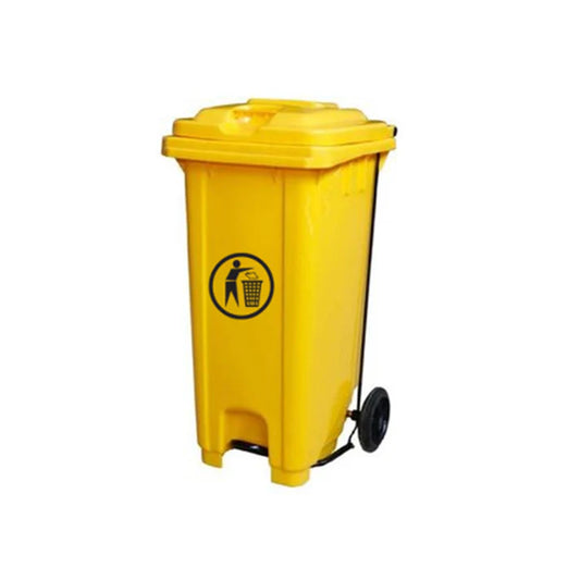 100L Garbage Bin with Wheels & Center Pedal