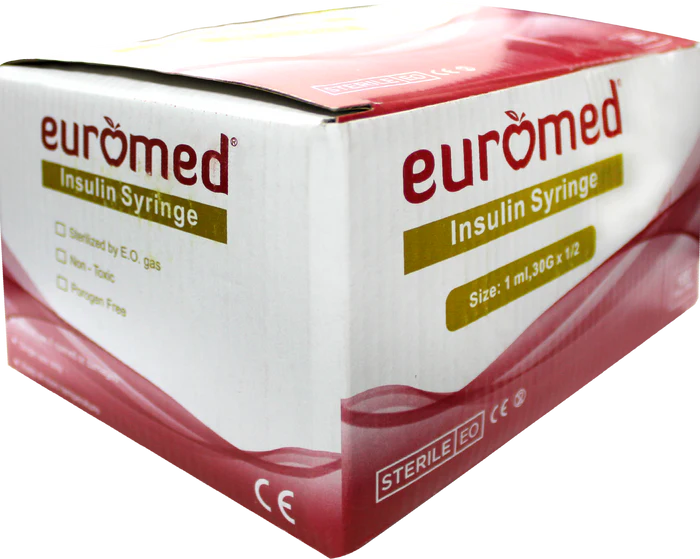 Euromed - Insulin Syringe 1ml - 31GX6mm (10 Pcs/Pkt)