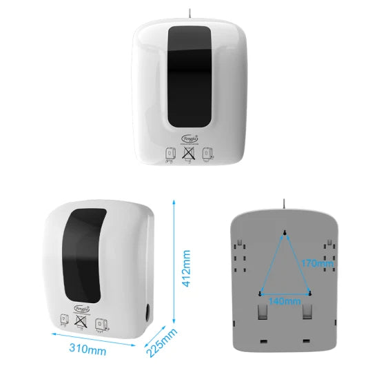 Wall Mounted Plastic Auto-Cut Hand Roll Paper Dispenser