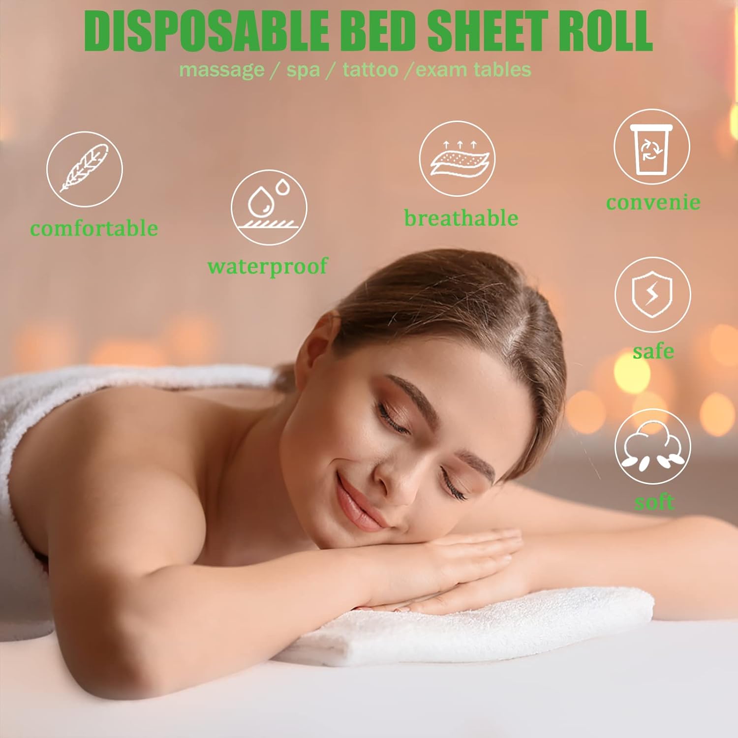 Non-Woven Disposable Spa Bed Sheet Pcs of 1 Roll - Waterproof Bed Cover