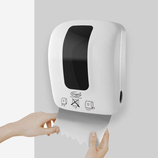 Wall Mounted Plastic Auto-Cut Hand Roll Paper Dispenser
