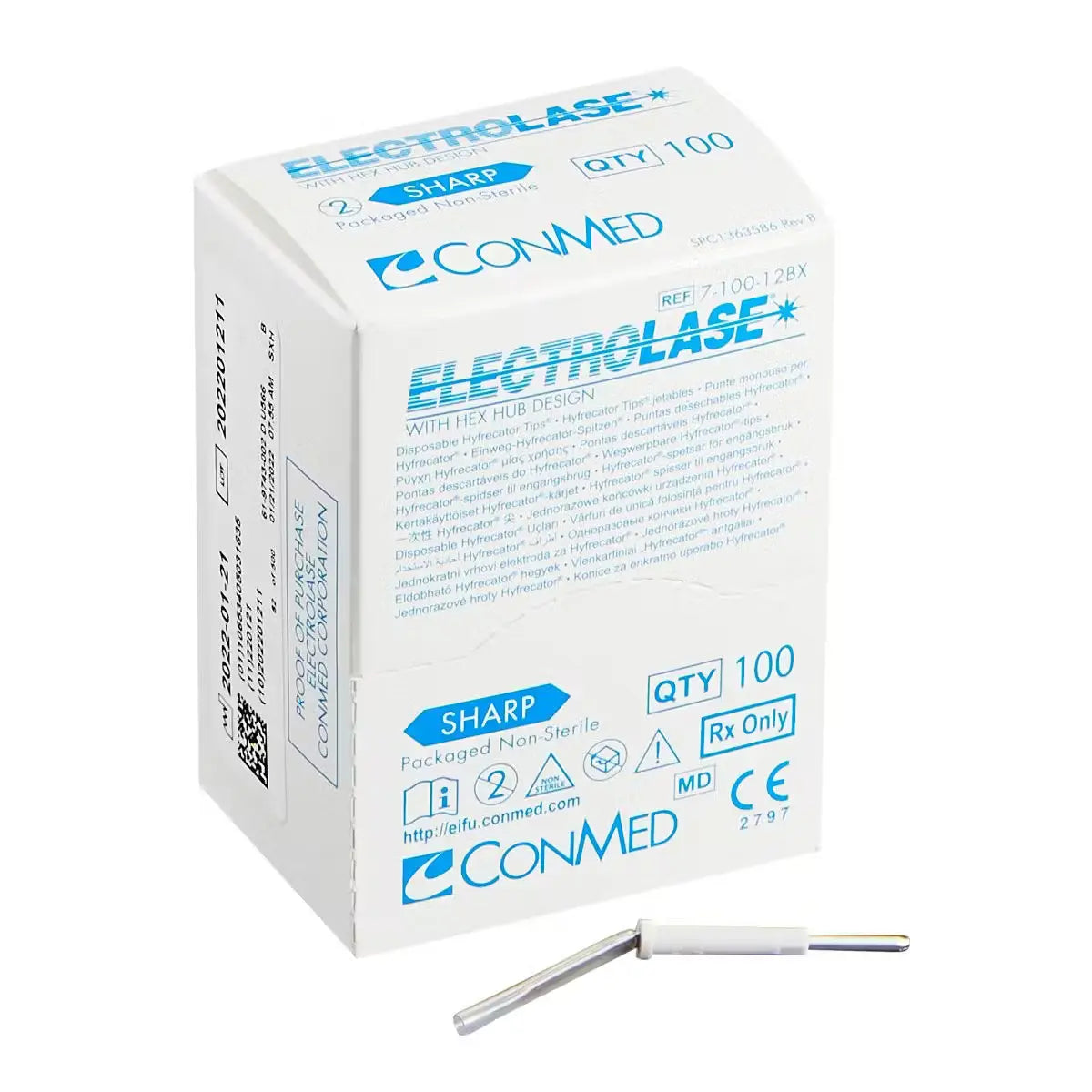 Electrodo Con Filo Electrolase Para Hyfrecator Caja Con 100 Cat. CON-7